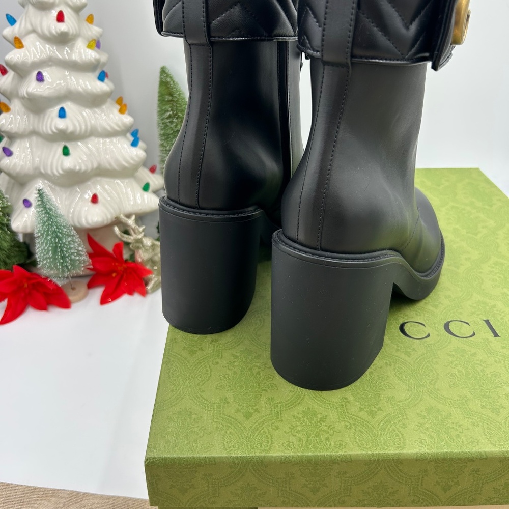 ************Gucci women’s GG Marmontblock heel boots size 41 /10 US - Picture 6 of 9